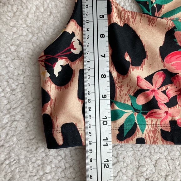 Pineapple Women's animal print floral sports bra, Sz S - Picture 6 of 12